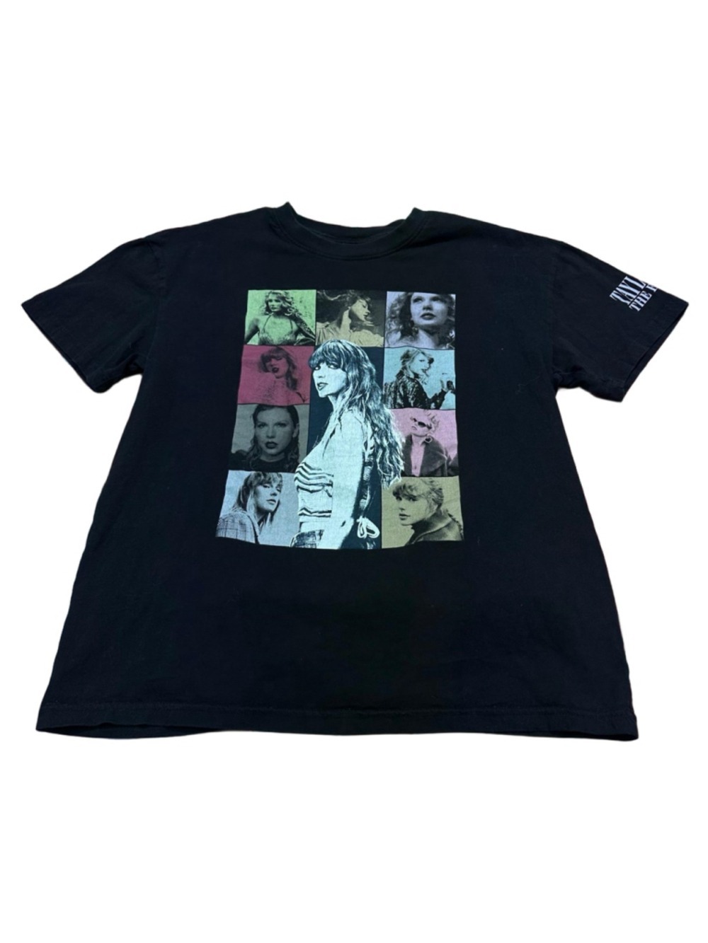 Taylor Swift Eras Tour Black Multicolor Short Sleeve Tee Size S (20” PTP)